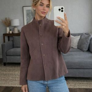 Vintage Linda Allard Ellen Tracy Wool Jacket Boxy Lagenlook Minimalist Button Up